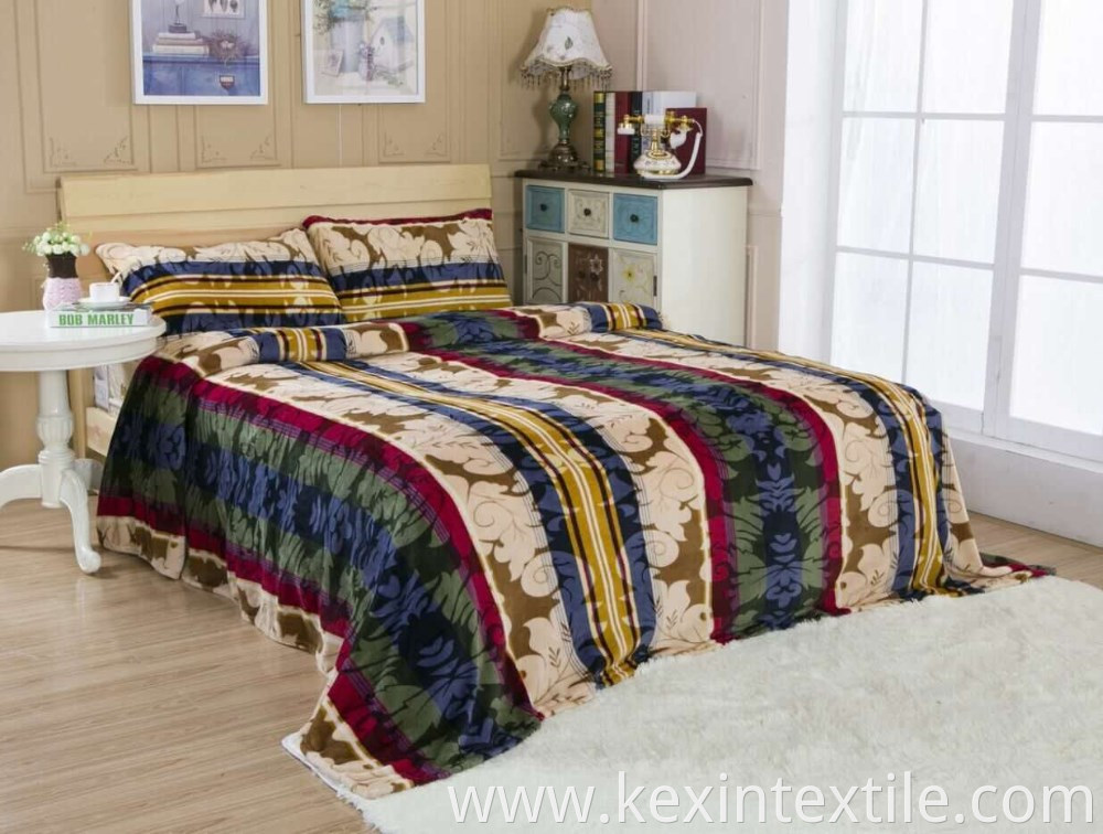 Animal fur design flannel blanket 3PCS set